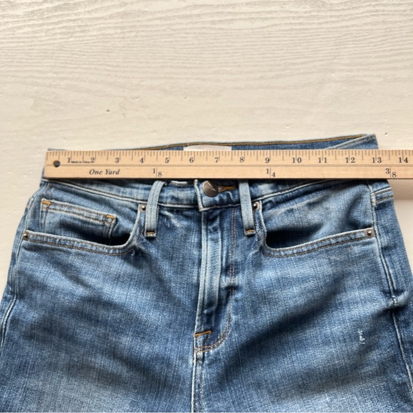 Frame Le Beau Ankle Straight Leg Boyfriend Jeans Womens 23 Cleo Rips Wash - Picture 8 of 16